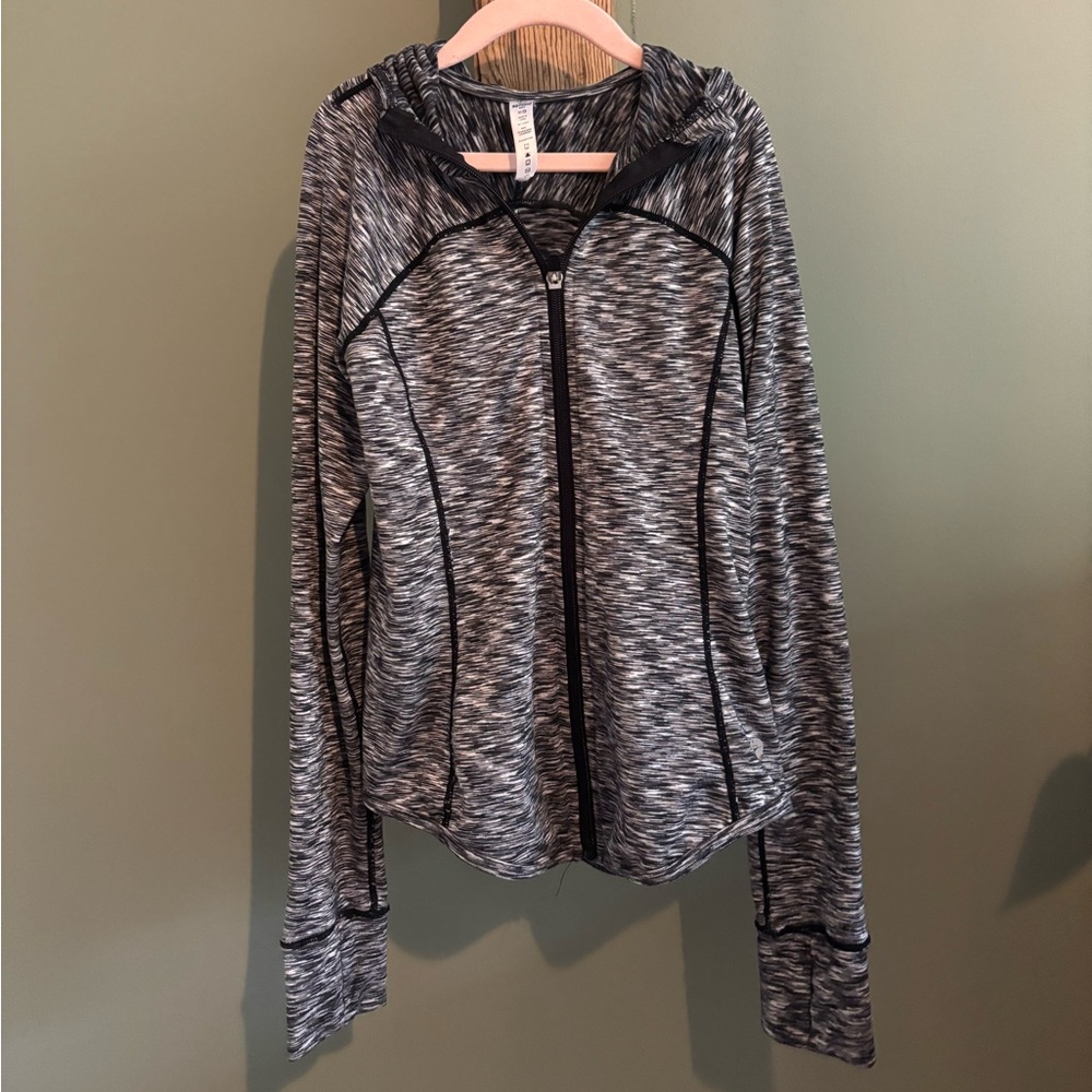 90 Degrees / Girls Athletic Gray Zip-Up Hoodie